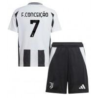 Koszulka piłkarska Juventus Francisco Conceicao #7 Strój Domowy dla dzieci 2024-25 tanio Krótki Rękaw (+ Krótkie spodenki)